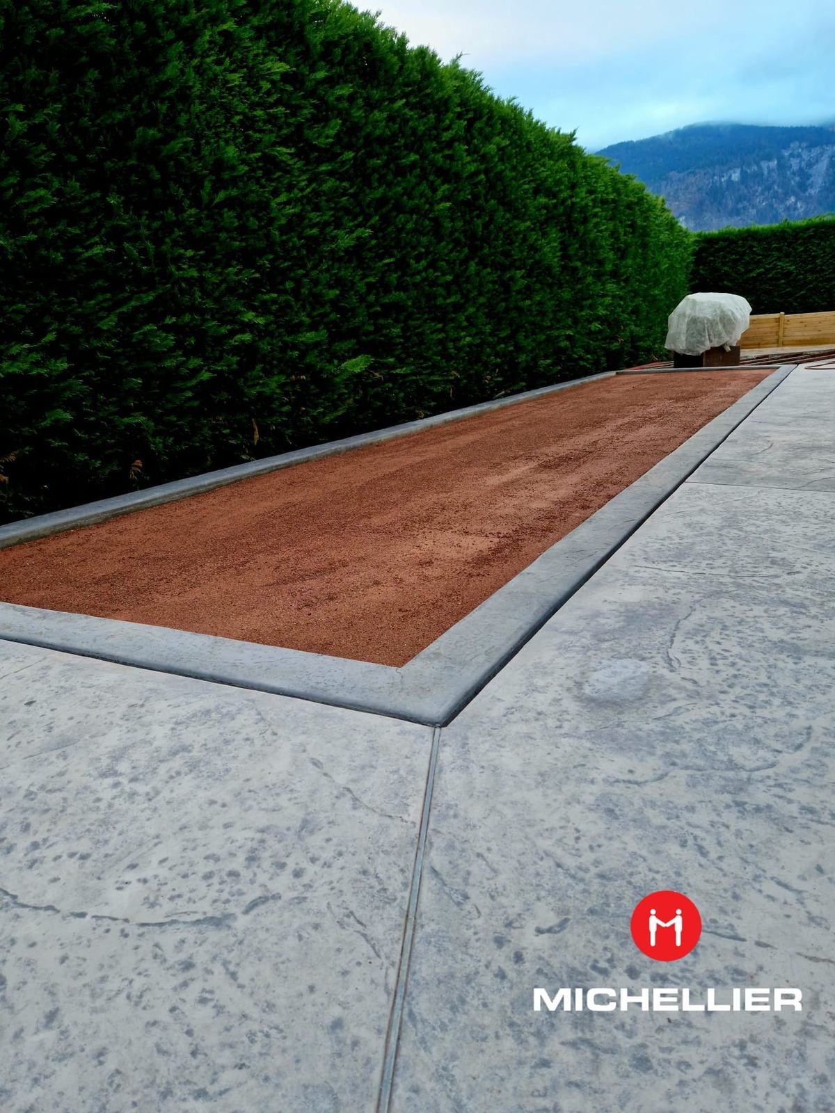 Terrasse en béton imprimé et bordure